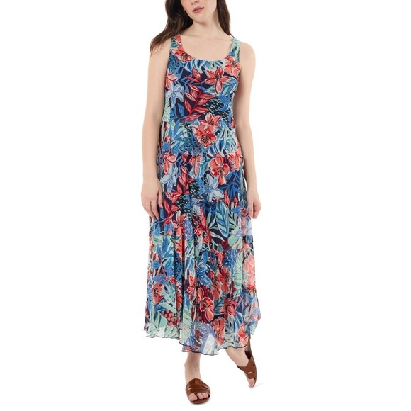 Jones New York Petite Sleeveless Multi-Tier Dress - Pacific Navy, PS - Picture 1 of 3